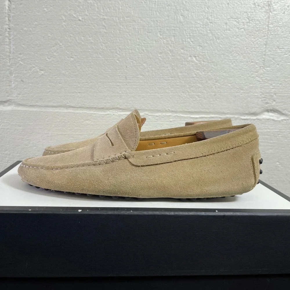 Tods Gommino Brown Suede Driving‎ Penny Loafers Moccasins Slip On Men's 7.5-8 US
